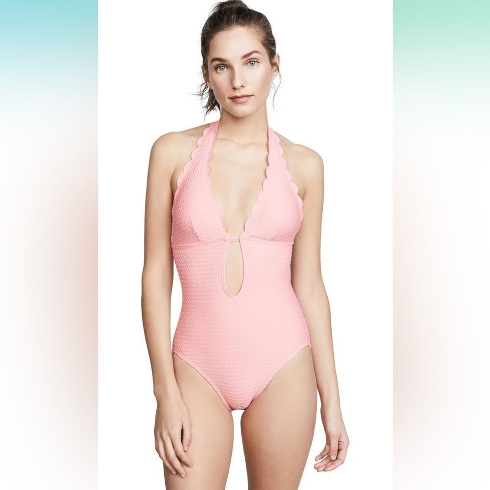 NWT Kate Spade Aloha Pink Marina Piccola Scallop One Piece Swimsuit Size Small